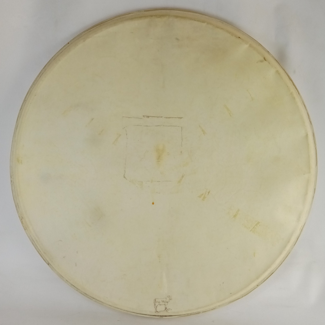 Ludwig 22" Calf Skin Whitecalf Batter/Resonant Bass Drum Head Vintage 40s USA — main photograph