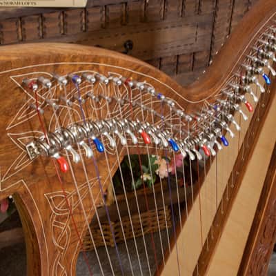 Roosebeck Minstrel 29 String Celtic Harp Chelby Levers Thistle Design image 3