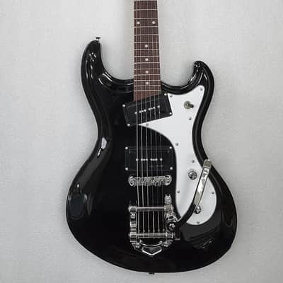 6 String Solid Body Electric Guitar, Black image 1