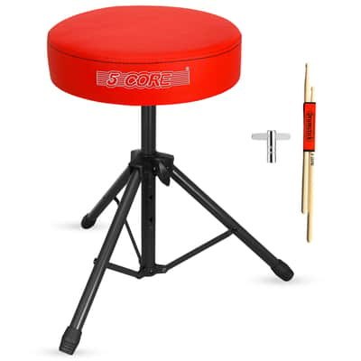 5 Core Drum Throne 3" Padded Seat Adjustable Drumming Chair for Practice and Performance image 2
