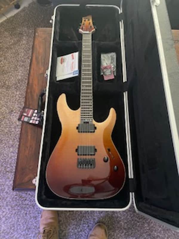 Schecter C1 Elite Diamond Series 2019 - Amber Burst image 1