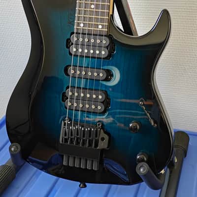 Kiesel Osiris O6X blueburst HSH USA headless carvin tremolo image 2