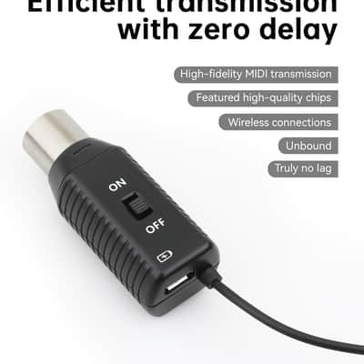 Wireless MIDI Transmission System Ultra Low Latency, USB Bluetooth Option 5-PIN DIN Interface Wireless MIDI Keyboard Instrument Synthesizer image 3