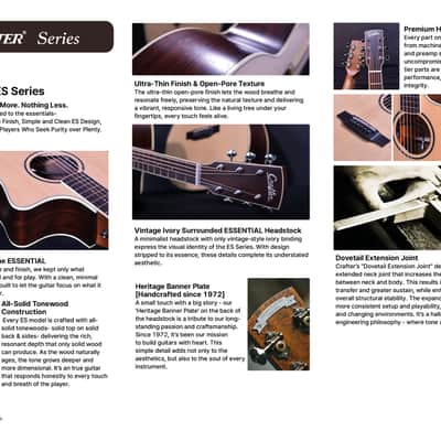 Crafter ES-ROSE GCE NAT ES Series Grand Auditorium Cutaway Solid Spruce Top Mahogany Neck 6-String Acoustic-Electric Guitar w/Gig Bag image 8