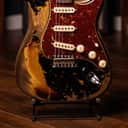 Fender Custom Shop Limited Edition Roasted Super Heavy Relic '61 Stratocaster Electric Guitar - Aged Black over 3-Color Sunburst
