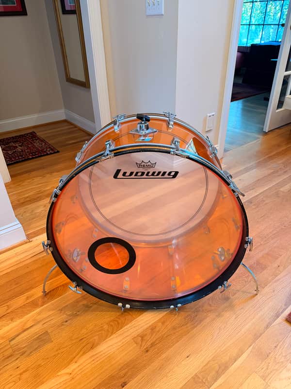Grail Alert! Vintage 1970’s Ludwig Vistalite 14 x 26 Bass Drum in Amber image 1