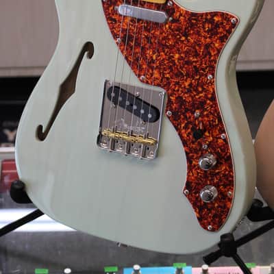 Fender Limited American Professional II Telecaster Thinline Electric Guitar Transparent Surf Green w/Case 6lbs 9oz image 5