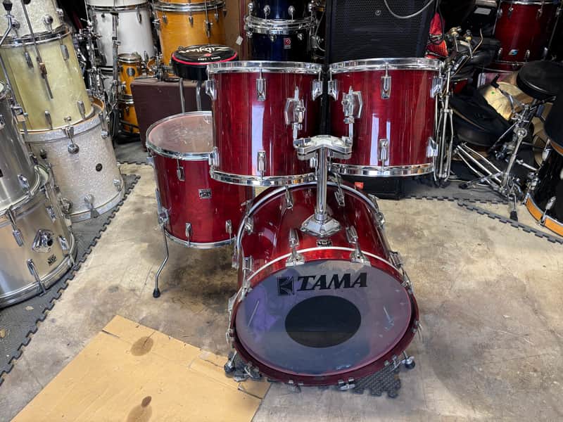 Tama Vintage 80’s Superstar 22-12-13-16 Drum Set Cherry image 1