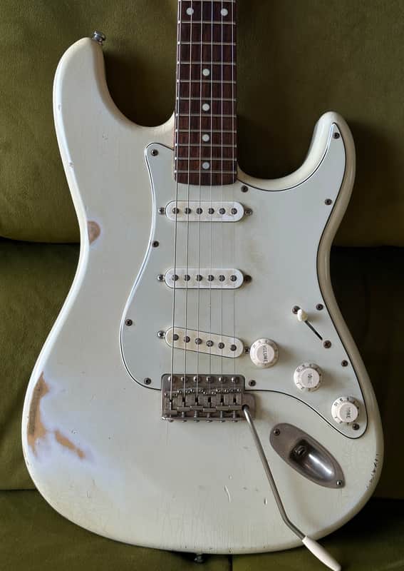Haar S Old Headstock Birdseye Neck Olympic White Aged image 1