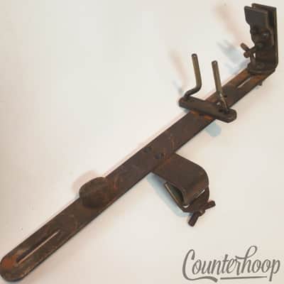 Gretsch Bass Drum Clamp-On Mount Cowbell +Wood Block Attachments Broadkaster 40s image 1