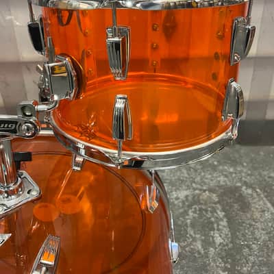 1974 Vintage Ludwig Vistalite 3-Piece Drum Set, Orange image 8