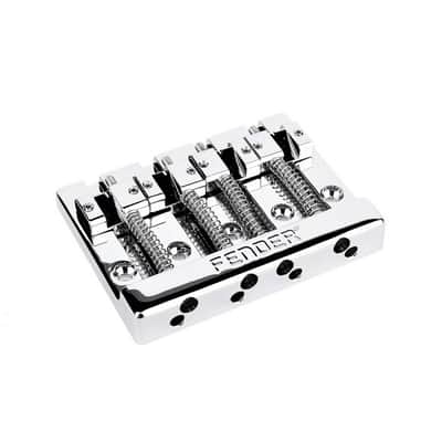 Fender® HiMass™ 4-String Bass Bridge Assembly With Brass Saddles Chrome 0994408000 image 4