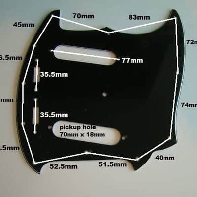 Mustang guitar pickguard 3ply black fits fender brand new image 2