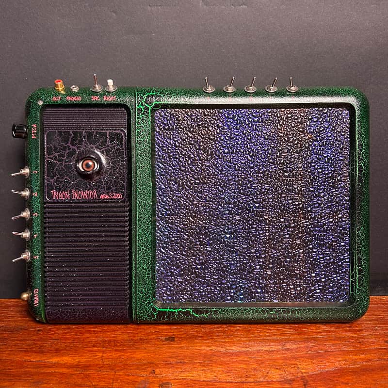 Trigon Incantor Circuit Bent Texas Instruments 1995 - Iridescent Green and Purple image 1