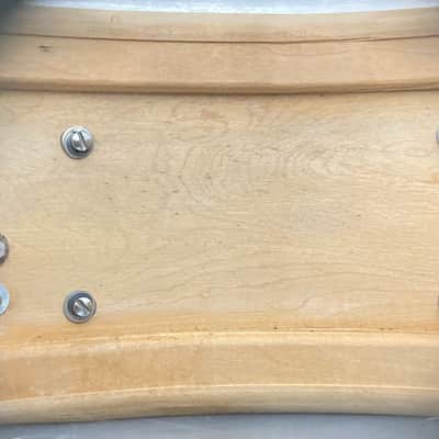 Slingerland - 5.5x14" Gene Krupa Radio King, Solid Maple Snare Drum 3-point Strainer, 1951 - White Marine Pearl image 6