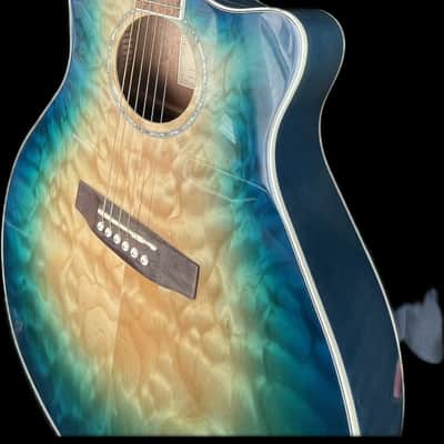 Cort GA5F BK Grand Regal Series Solid Spruce/Mahogany Grand Auditorium Cutaway with Electronics 2010s - Black image 1