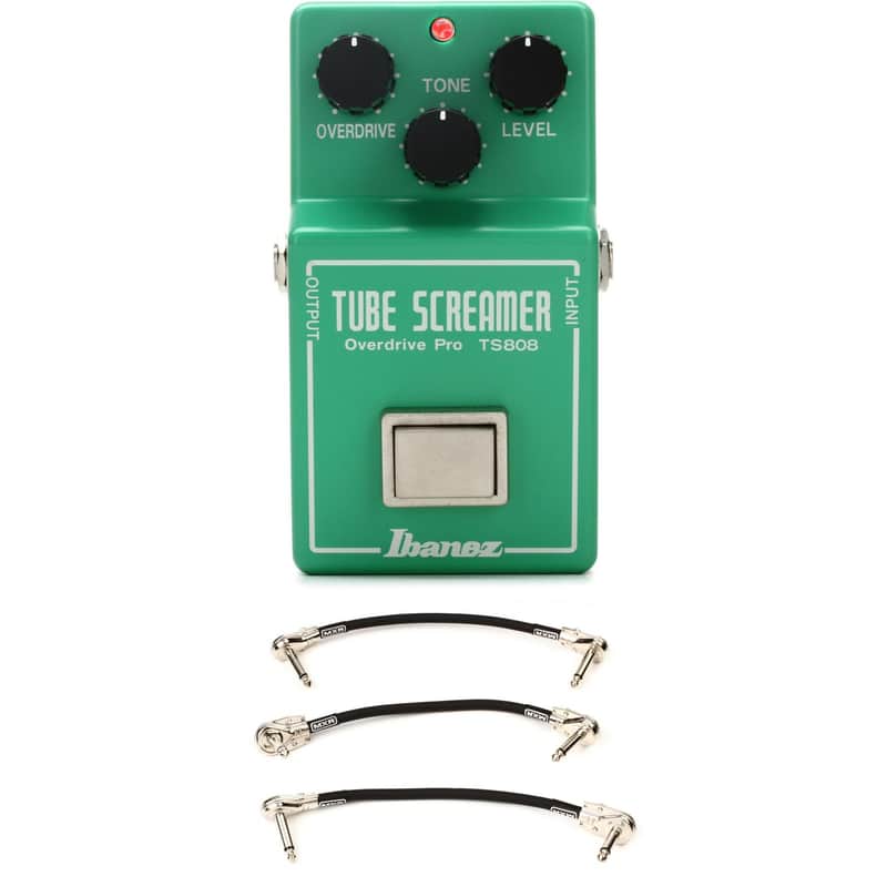 Ibanez TS808 Original Tube Screamer Overdrive Pedal with 3 Patch Cables image 1