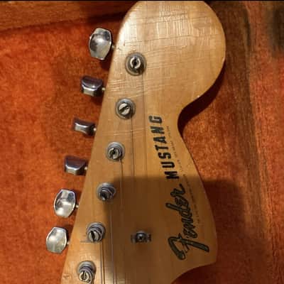 1968 Fender Mustang Dakota Red All Original Electric Guitar F-Stamped w/ OHSC Slab Body image 2