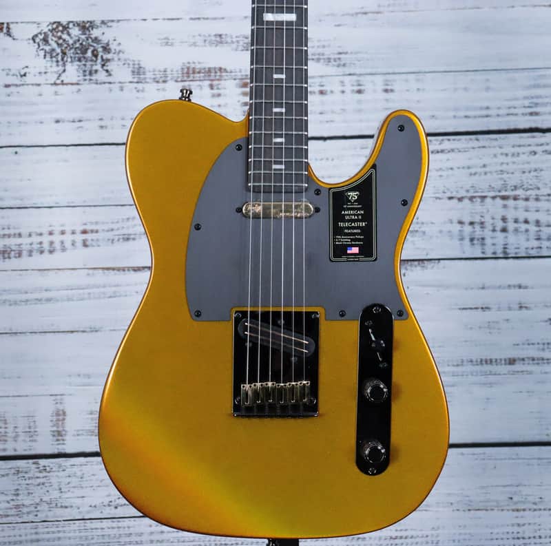 Fender 75th Anniversary American Ultra II Telecaster Electric Guitar w/Case | Liquid Gold image 1