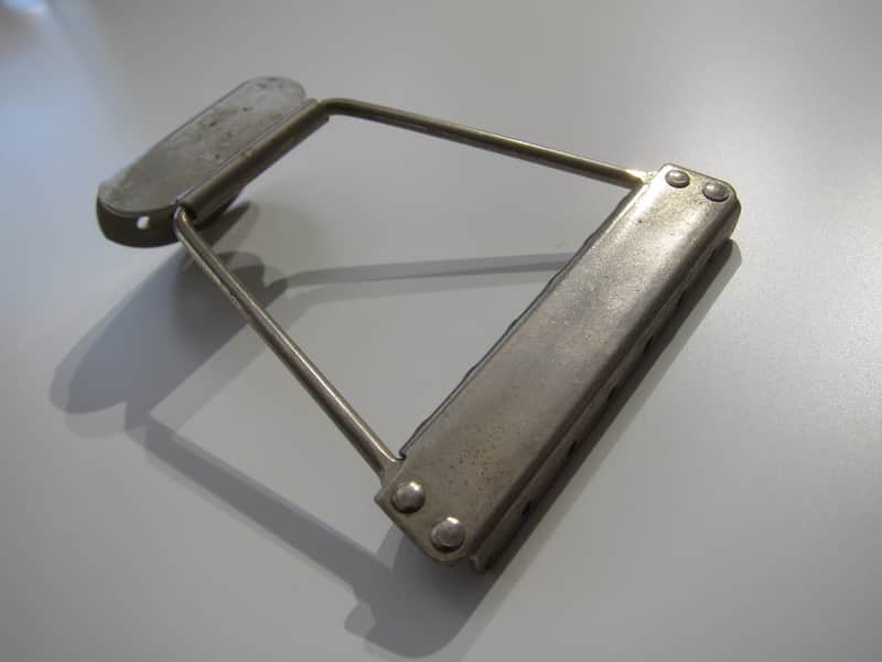 Harmony Silvertone & Others Vintage Acoustic & Electric Guitar Tailpiece Authentic Vintage Part Circa-1950s-1960s-Nickel Silver image 1
