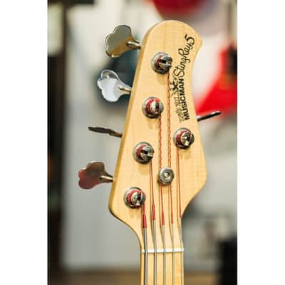 1988 Ernie Ball Music Man Stingray 5 fire engine red image 3