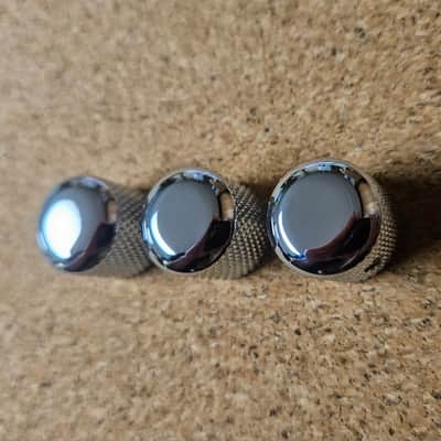 Fender Cobain Jaguar Knobs, set of 3, Chrome domed tele knobs image 2