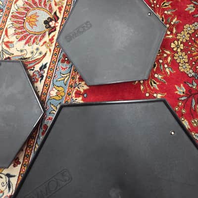 Simmons Drum Pad Set of 3 Two Tom One Kick Red Backing 1980s image 4