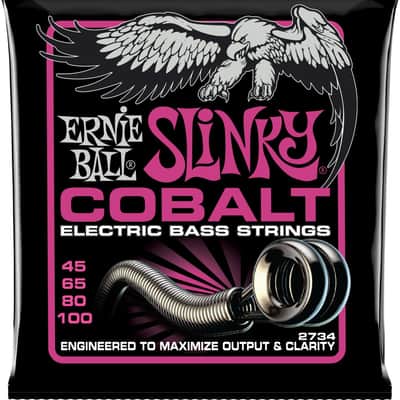 Ernie Ball 2734 Super Slinky Cobalt 4-String Bass Guitar Strings, 45-100 Long Scale image 1