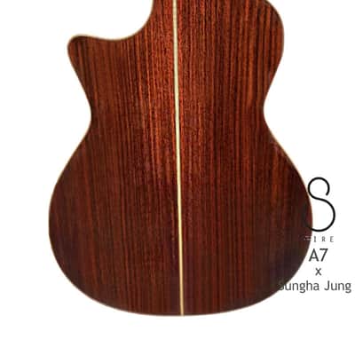 Sire A7 Sungha Jung series Natural All Solid Spruce & Rosewood Grand Auditorium guitar (high gloss) image 6