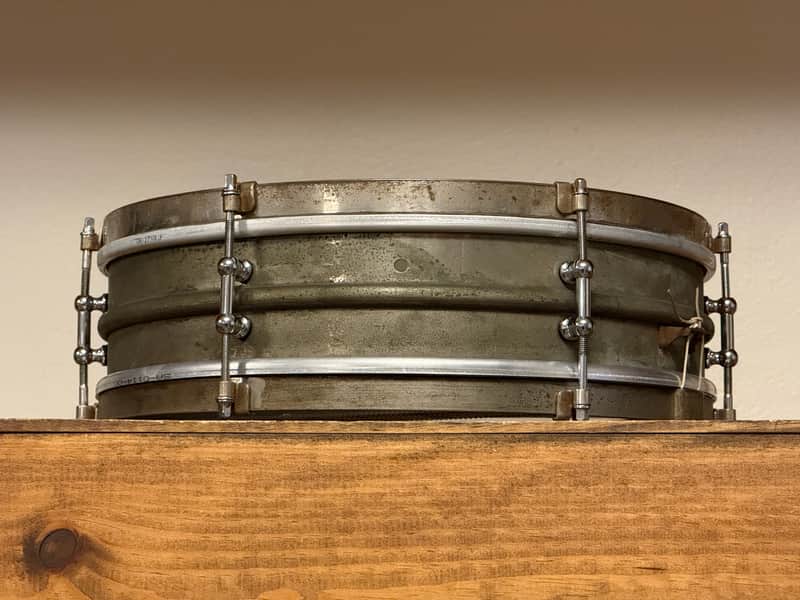 20/30's Ludwig 4x14 "Dance" Model Universal NOB 6 Lug Snare Drum 2-Piece image 1