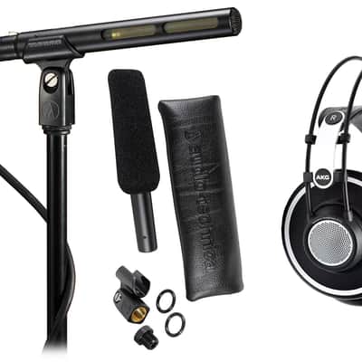 AKG K702 K 702 Studio/Audiophile Headphones+Audio Technica Condenser Microphone image 1