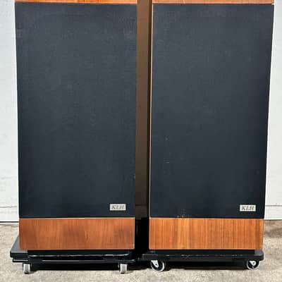 Mid Century Modern Speakers KLH Set 355 The Baron Tower Walnut Glass image 7