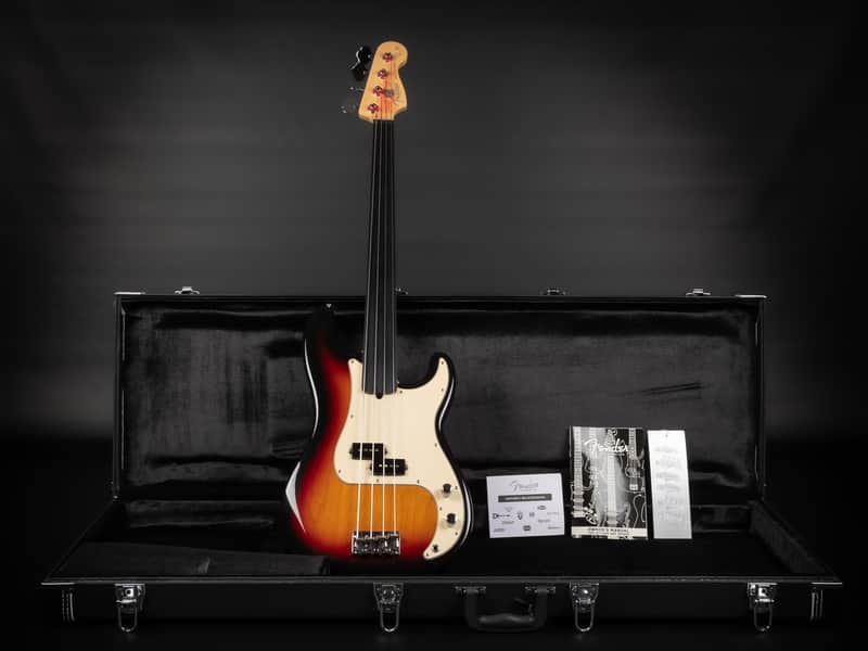 2005 Fender 60th Anniversary American Precision Bass Custom Fretless - 3-Color Sunburst | USA 4-String Boutique Ebony Fretboard | Case image 1