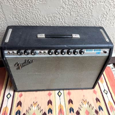 1968 Fender Deluxe Reverb Drip Edge Guitar Amp Silverface image 3