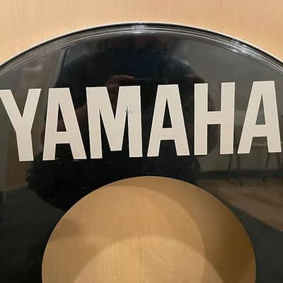 Yamaha 22" 80s Original Bass Drum Logo Head w/ Center Port Hole image 2