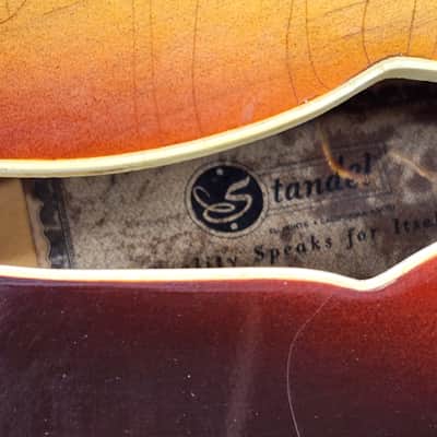 Standel 430-s 1960s - Sunburst rare semi hollow body guitar with csse image 13