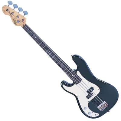 Vintage: V4 Left Handed Bass Guitar - Boulevard Black image 2