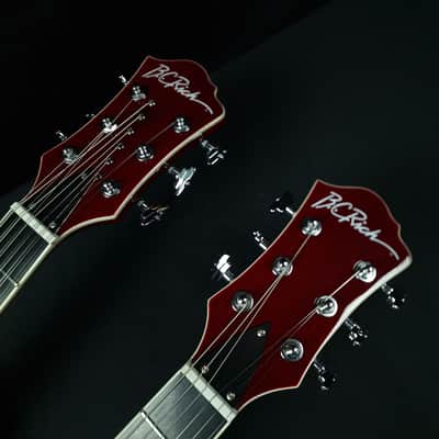 B.C. Rich Bich Legacy Double Neck 2009 Trans Red Made in Korea Rockfield Mafia pickups + OHSC image 7