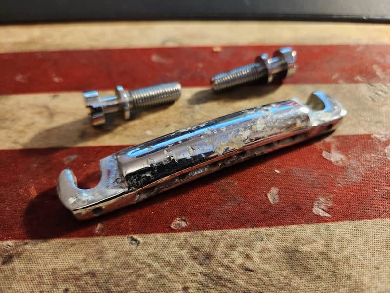 Vintage Gibson '54 Les Paul Reissue Wraparound Tailpiece  1971-1973 Chrome image 1