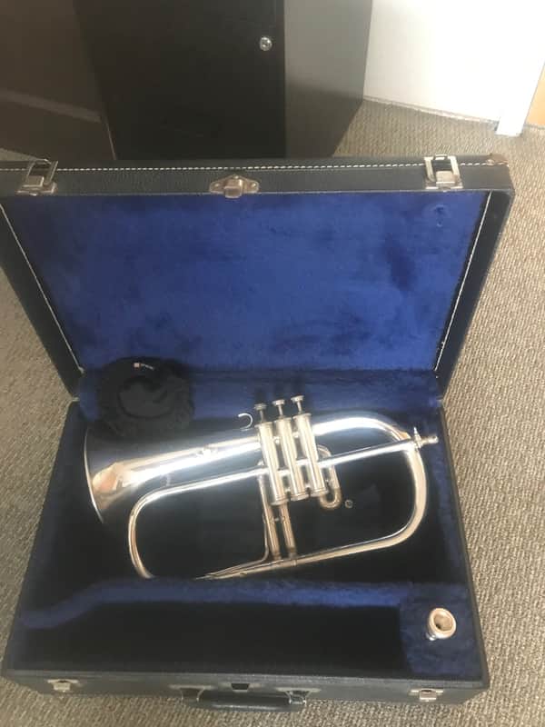 Vintage and Beautiful! Couesnon Paris Flugelhorn circa 1960's with Case, Couesnon Mouthpiece and K& M Stand. Sale Benefits Music Education Nonprofit! image 1
