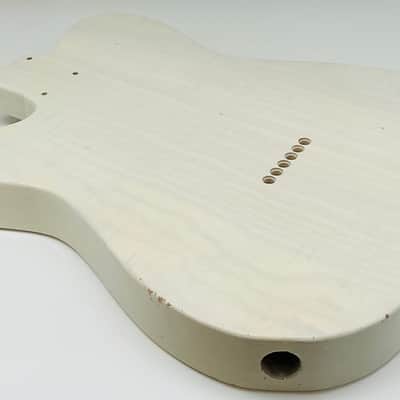 4lbs 5oz BloomDoom Nitro Lacquer Aged Relic White Blonde T-Style Vintage Guitar Body image 11