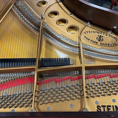 Steinway Model M 5'7" Chippendale Grand Piano 1997 (Restored) - Satin Mahogany image 19