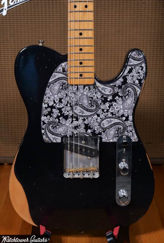 2020 Fender MIM Brad Paisley Esquire Road Worn Black Sparkle image 1