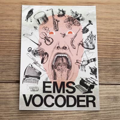EMS VOCODER Rare advertising postcard in chrome plastic / carte postale chromée image 1