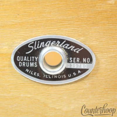 Slingerland 10x14"Tom Drum Shell 5Ply Natural Maple Black/White Niles Vintage70s image 3