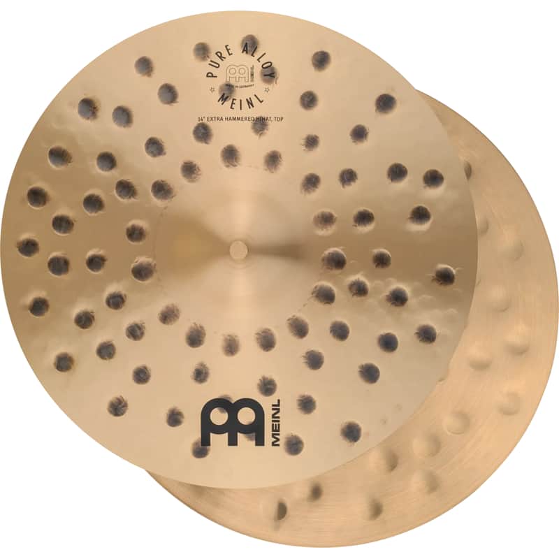 Meinl Pure Alloy Extra Hammered Hi Hat Cymbals 14" image 1