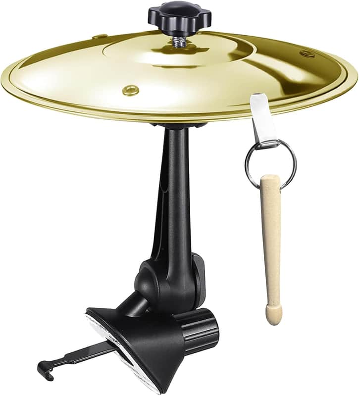 Car Cymbal, Mini Car Cymbal for Air Vent, with Compact Drum Stick, Drum Crash Cymbal Accessory for Car Dash Interior Decoration, Golden image 1
