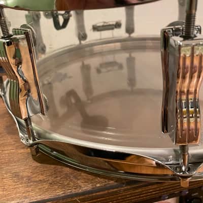 Ludwig 5x14" Vistalite Acrylic 10-Lug Snare Drum with P-85 Strainer 1970s - Clear image 11