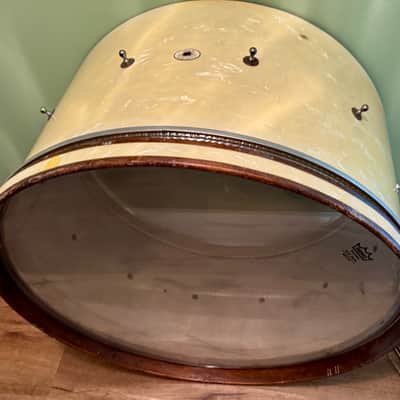 Ludwig & Ludwig 28" Concert Bass Drum PROJECT Vintage 20's 30's White Marine Pearl image 1