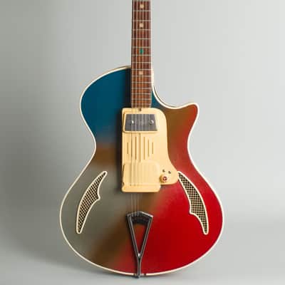 Wandre Blue Jeans/Teen Ager Model 900 Semi-Hollow Body Electric Guitar (1960), black hard shell case. image 1